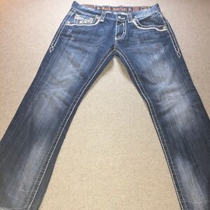 Rock Revival Dark Blue Slim Straight Jeans